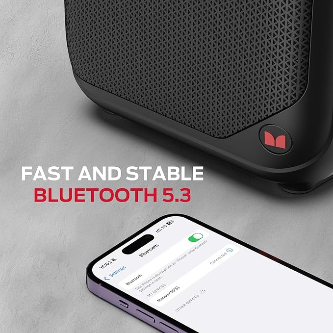 Monster MFS 1 Portable Bluetooth Speakers, Wireless Bluetooth Speaker with 40W Loud Stereo Sound, Outdoor Speakers with Handle, 12H Playtime, Supports TF Card, AUX for Indoor Outdoor