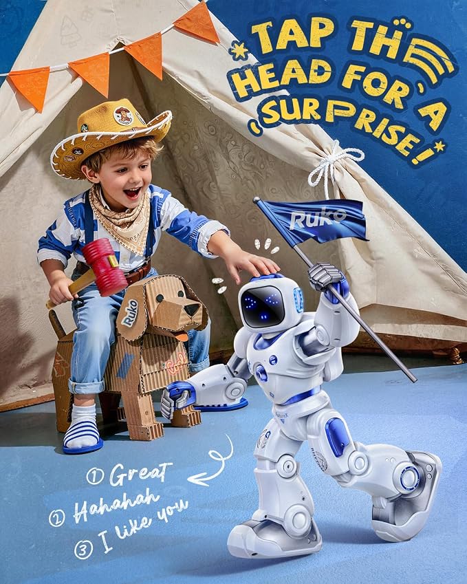 Ruko 1088 Smart Robot Toy for Kids, Large Programmable Interactive Robot with Remote Control, App Control, Birthday Gift for Boys & Girls Ages 4 5 6 7 8 9