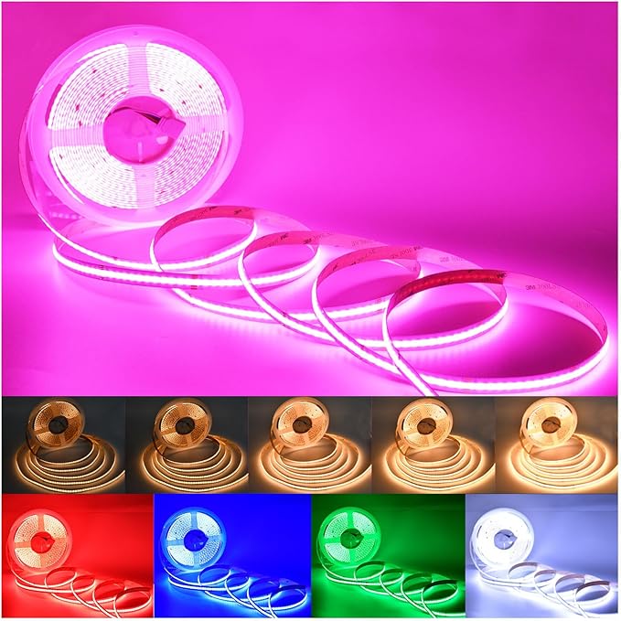RGBW COB Led Light Strip 32.8FT/10M, 12mm Width Flexible Led Tape Light 6720LEDs, Smart COB Led Strip Lights Dimmable for Room Decor(Without 24V/8A Adapter&Controller)