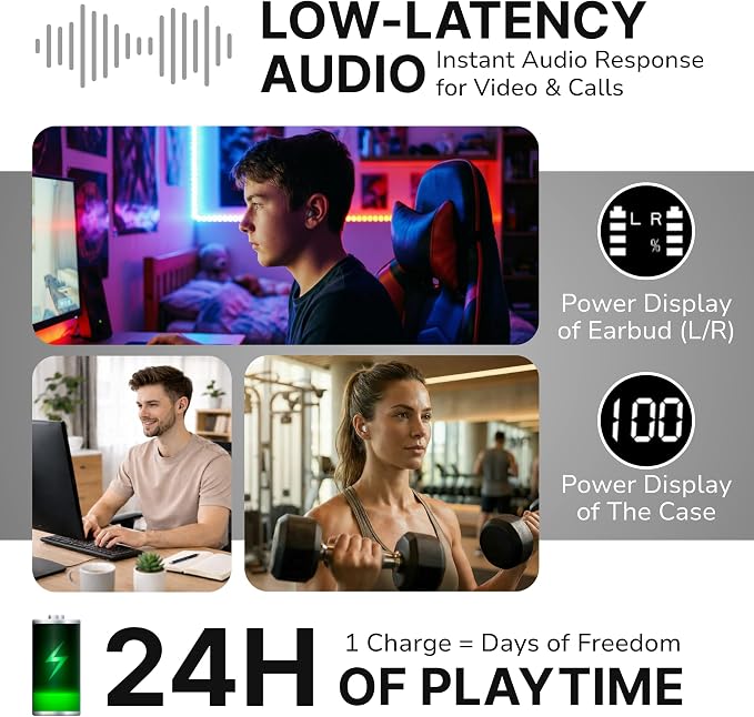 VionB Air Invisible Earbuds Wireless Bluetooth 5.4 for Small Ears, Mini Tiny Ear Buds, IPX5 Waterproof, Sound Isolating Fit, ENC Mic for Clear Calls, Discreet in-Ear Headphones (Matte Onyx)