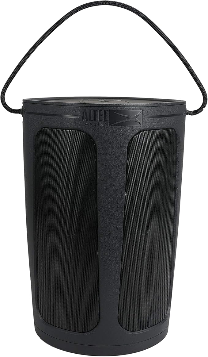 Altec Lansing Soundbucket XL - Waterproof Bluetooth Speaker with Customizable LED Lights, Qi Wireless Charging, 20 Hours Playtime & 100 Foot Range