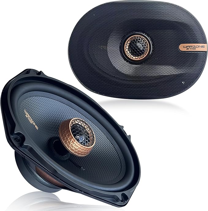 Warzone 2X WZ69PTi 6x9-Inch Super Coaxial Speaker Pair, 4 Ohm, 650W Max, 200W RMS, 92dB Sensitivity, Ferrite Woofer & PEI Dome Tweeter for Pro Car Audio