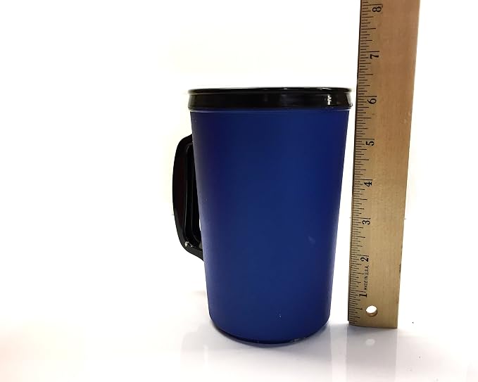 2 ThermoServ Foam Insulated Coffee Mug 20 oz w/Lids (1) Blue & (1) Red