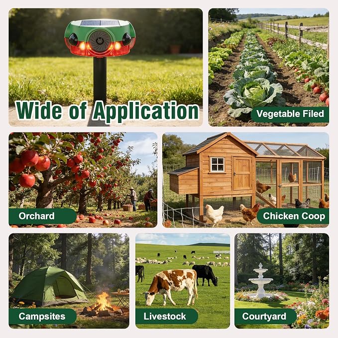 ChunHee Outdoor Motion Sensor Alarm, Barking Dog Alarm with 360° Detection, Supports Voice Recording, Adjustable Volume, 120dB Motion Activated Alarm for Home, Garden, Yard, Farm – 2Pack