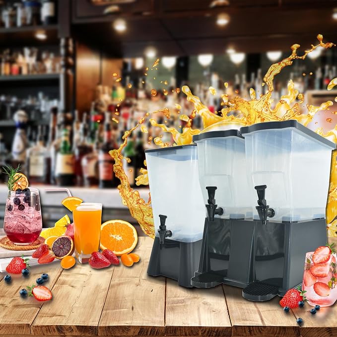 CLIVIA 5 Gallon Drink Beverage Dispenser, Commercial Juice Dispenser For Parties 19L Water Dispenser With Spigot Black Base for Tea, Wine