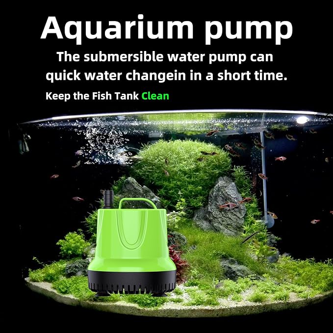 FREESEA Automatic Fish Feeder with Submersible Water Pump 660GPH 40W Fountain Pump