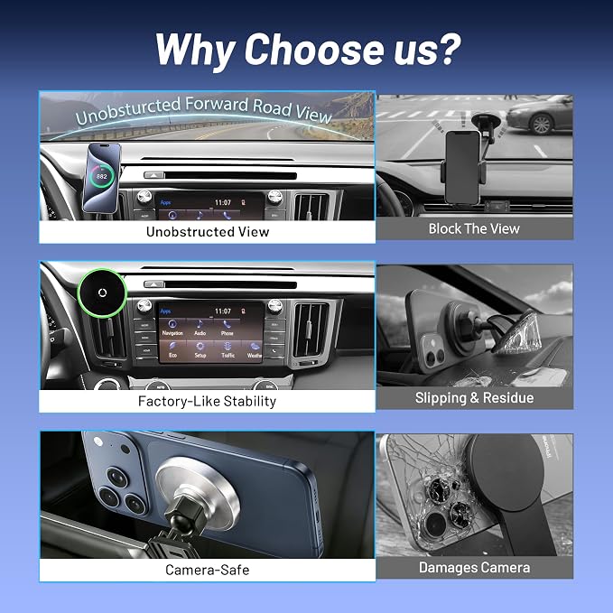 Phone Mount for Toyota RAV4 (2013-2018),15W Wireless Car Charger,Magnetic Phone Holder,Dashboard Hands Free Mobile Holder,360° Adjustable,2014 2015 2016 2017 RAV-4 Interior Accessories,New Car Gifts