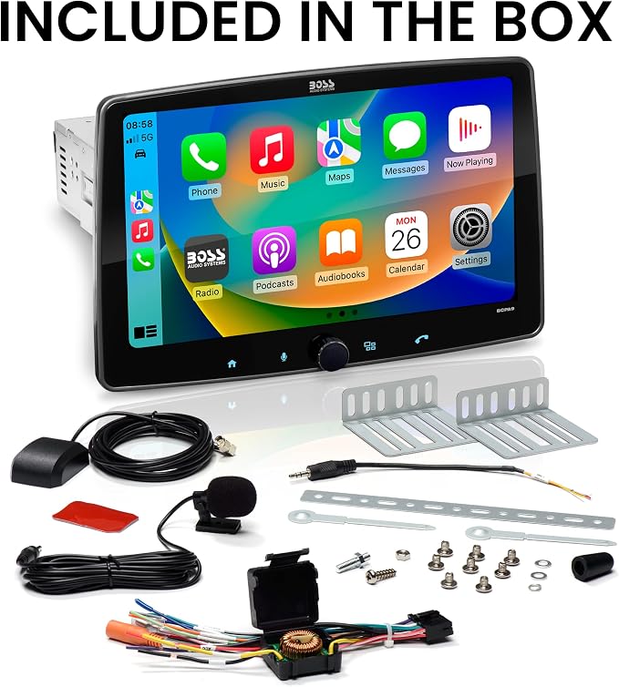 BOSS Audio Systems BCPA9 Single DIN Car Stereo Wireless Apple CarPlay, Android Auto, 9 Inch Touchscreen, Bluetooth, AM/FM Radio Receiver