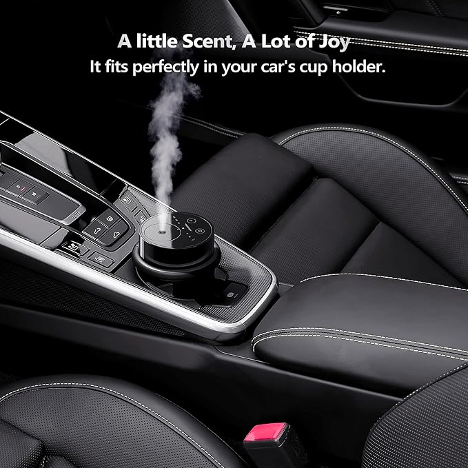 Airversa Waterless Essential Oil Diffuser Starter Kit with 2x20mL Luxury Hotel Fragrance Oils for Home Car Office, Battery Operated Mini Scent Air Machine Portable Diffuser, AN8KIT-B Black