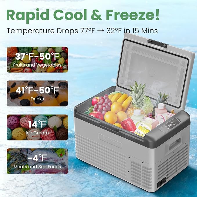 ALIPICOOL Electric Cooler 12 Volt Portable Refrigerator for Car, 29 Quart Car Fridge, Single Zone Car Freezer Cooler 12/24V DC, 110~240V AC for Camping，Overlanding, RV, Truck, -4℉ to 68℉ (CL30）