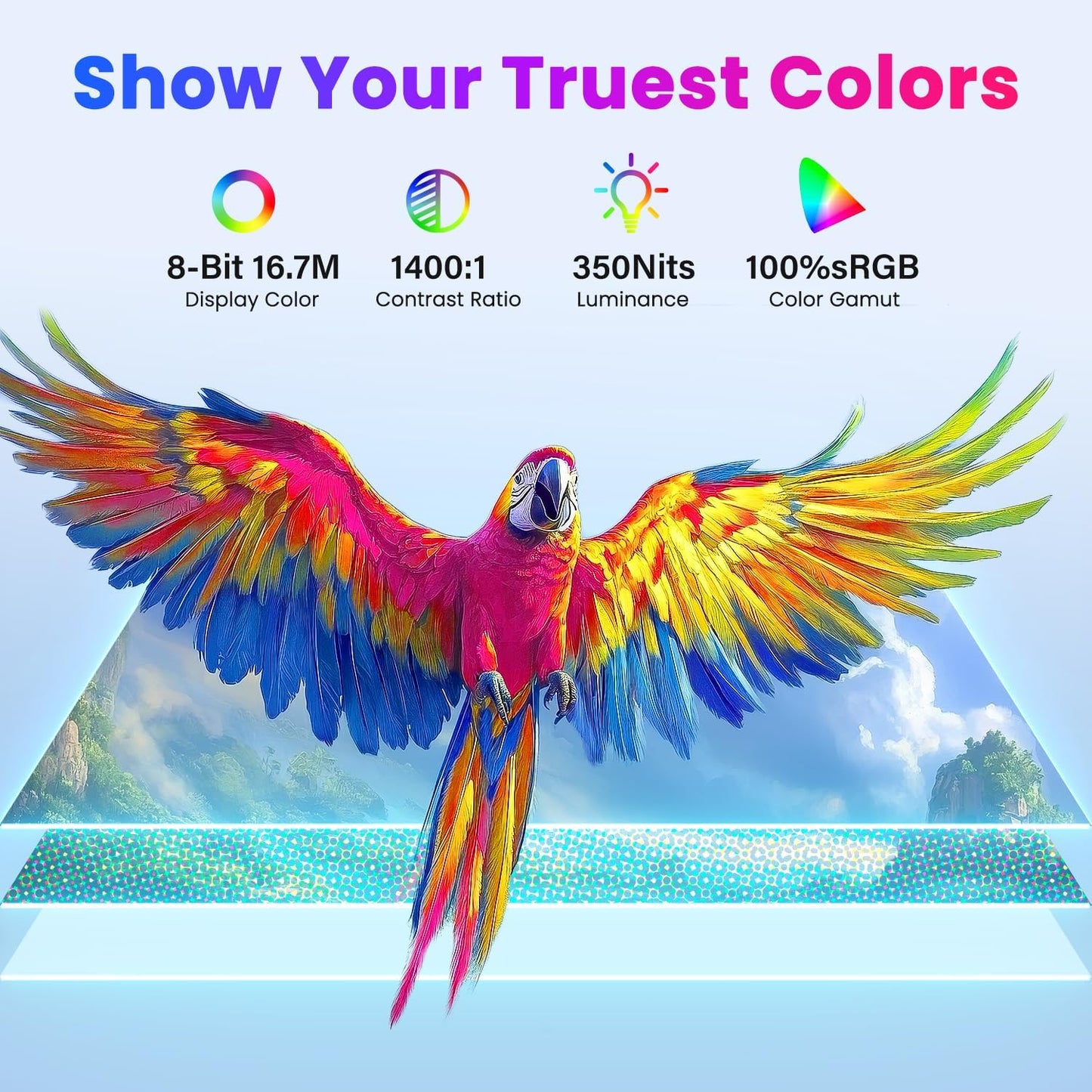 Portable Monitor 4K 15.6 inch UHD 3840X2160 100% sRGB USB-C HDMI IPS HDR External Second Screen Portable Travel Monitor for Laptop MacBook PS5/4 Xbox with Speakers, VESA Compatible