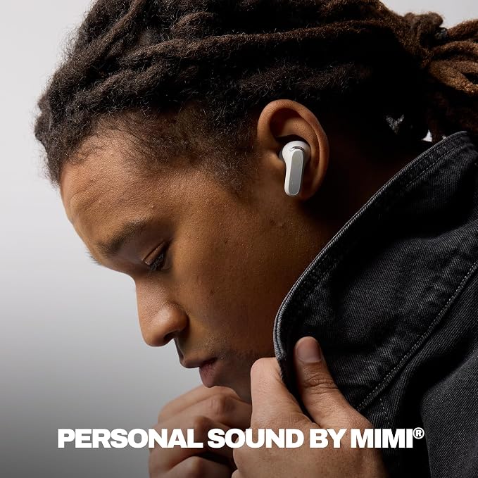 Skullcandy Rail ANC Wireless Earbuds, Bluetooth Headphones, Active Noise Cancelling, Up to 38 Hours Battery, Microphone for iPhone Android, Customizable via App - Bone