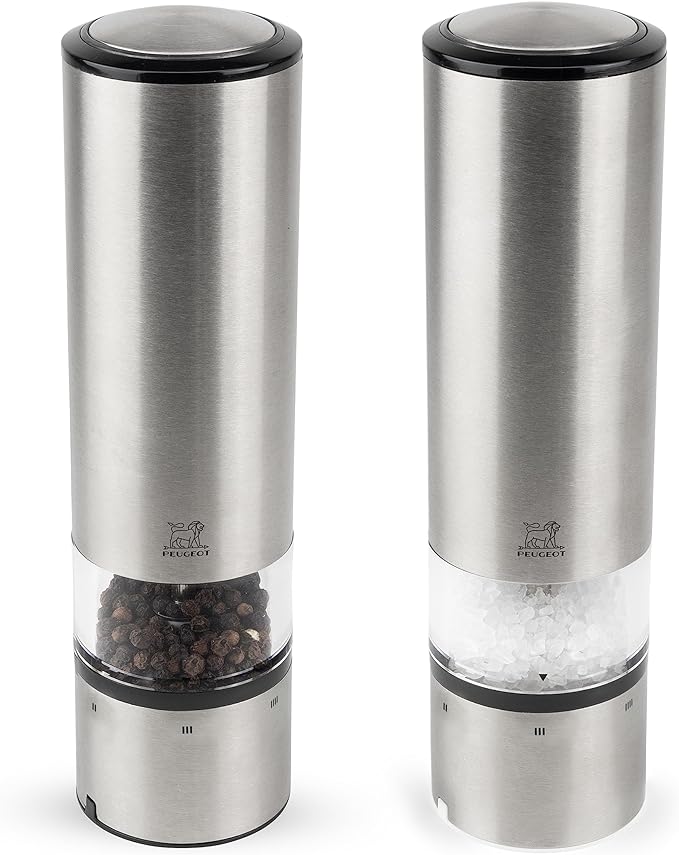 u'Select electric salt and pepper mills in stainless steel, 20 cm
