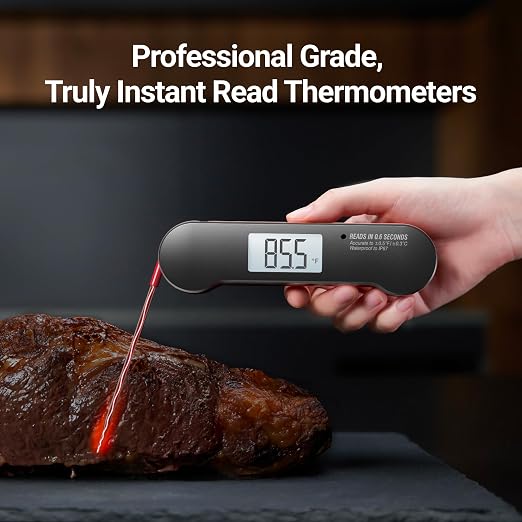 ThermoMaven Professional Meat Thermometer Digital, 0.6 Sec Instant Read, ±0.5℉ NIST Certified Accuracy, IP67 Waterproof, Bright Backlit, Temperature Indicator for Grill, BBQ, Smoker