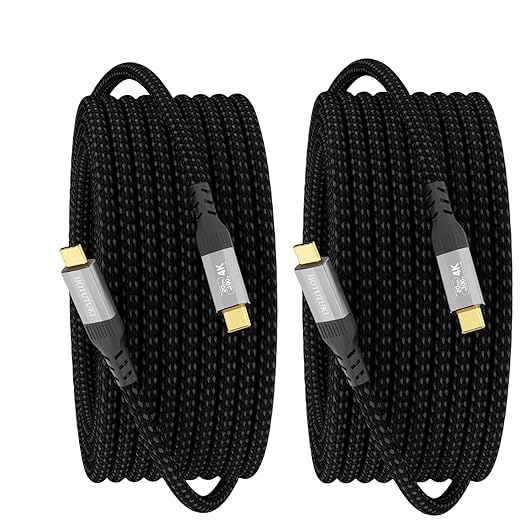 2-Pack 16.5FT long usb-c cables,20Gbps Data Charging Cable,100W USB 3.2 Gen 2 High Speed, 4K Video Monitor Cord, USBC Display Cable for Type-C Devices,usb c cord Compatible with Thunderbolt 4/3