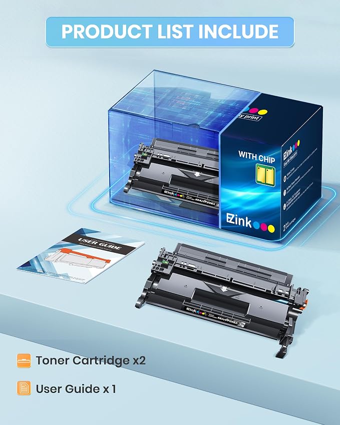 E-Z Ink 58A Toner Cartridge CF258A Compatible Replacement for HP 58A Toner Cartridge Black 58X CF258X to Use with LaserJet Pro Mep M428fdw M428dw M428fdn M404n M404dn M404dw M404 (2 Black, with Chip)