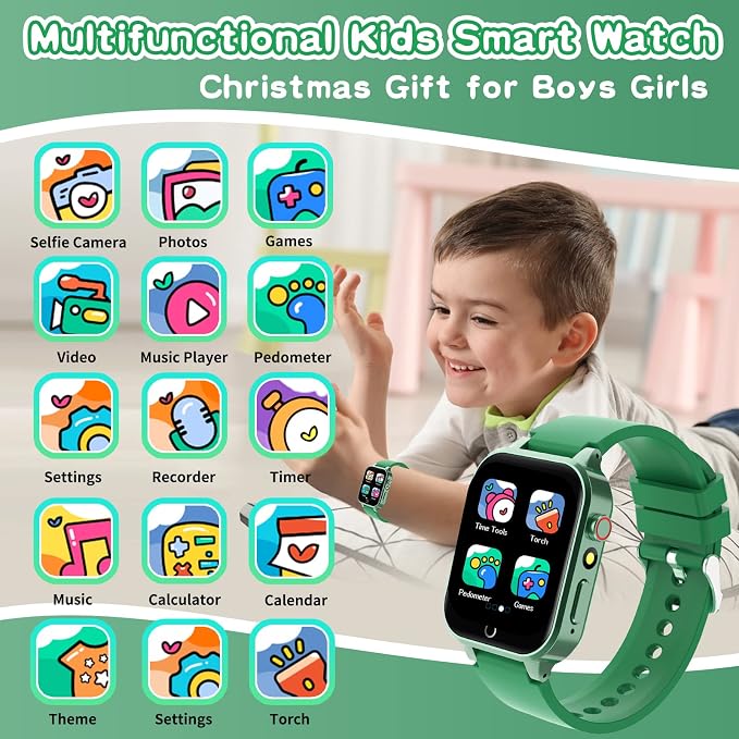 Cosjoype Kids Smart Watch Boys Gift for Age 6-10, 26 Games Touch Screen HD Video Music Player Learning Cards Audiostory Pedometer Educational Toys Birthday Gifts for Girls Ages 4 5 6 7 8