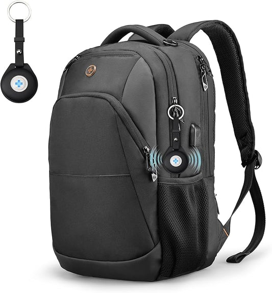 Swissdigital Design Adult Laptop Backpack, College Laptops Backpack with USB Charging Port for Men Fits 16 Inch Notebook with Finder Keychain, Bluetooth Tracker, Item Locator for Keys,SD16709508F-01