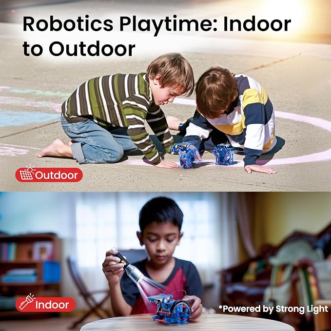 Bundle - 2 Items: Sillbird 12-in-1 Solar Robot Toys & Robot Building Kit with Remote Control for Boys Ages 8-14, Christmas STEM Robotics Technic Toy, Coding Science Educational Gift
