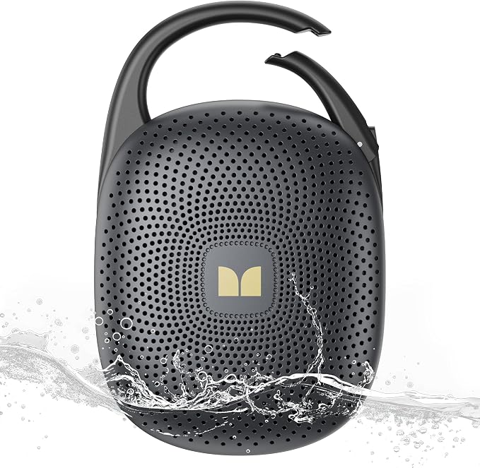 Monster Clip-On Speaker with Carabiner, Ultra-Portable Bluetooth 6.0 Shower Speaker IPX7 Waterproof, 29H Playtime Small Wireless Speaker for Hiking Camping Beach Outdoor Travel - Black
