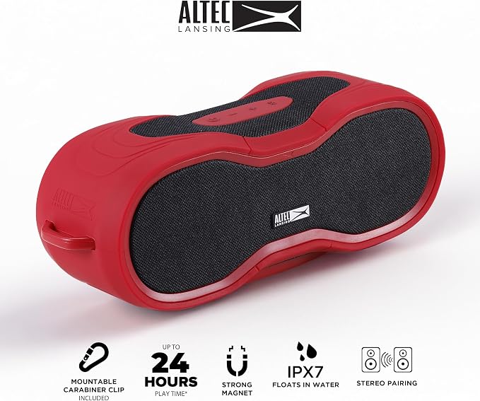 Altec Lansing - Portable Bluetooth Speaker, Waterproof IP67