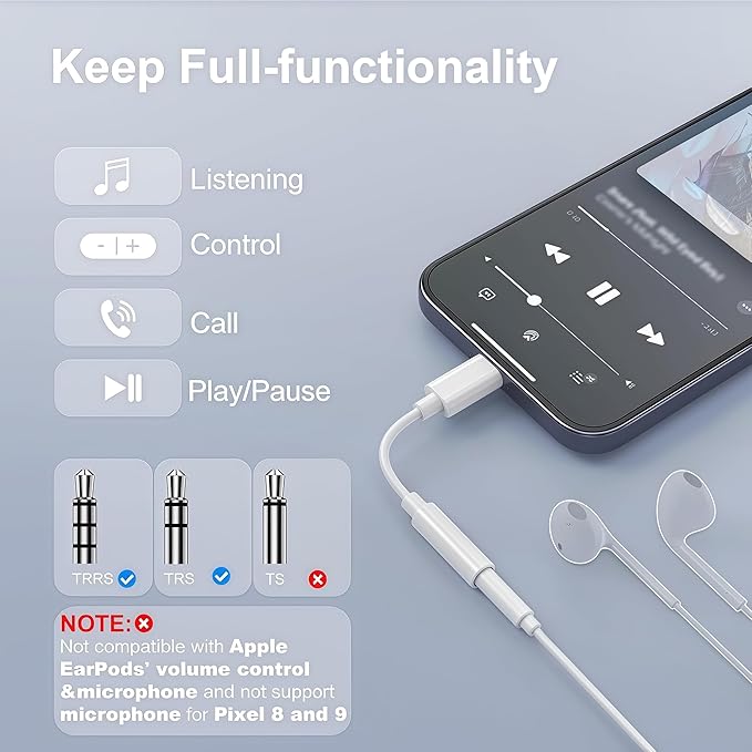 10 Pack Usbc to 3.5mm Jack Audio Adapter,The Headphone Adapter to USB C Compatible with iPhone 17/16/15 Series,Samsung Galaxy S25,S24,S23 Ultra,Note 20,iPad Pro,MacBook,Pixel XL and More