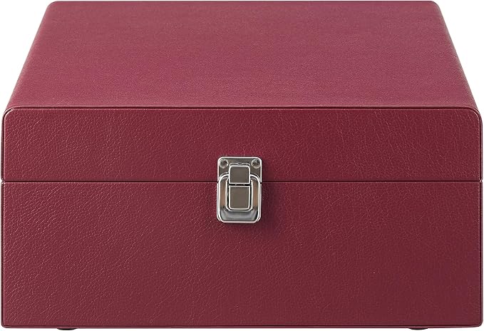 Crosley CR8017B-BU Voyager Vintage Portable Vinyl Record Player Turntable with Bluetooth in/Out and Built-in Speakers, Burgundy