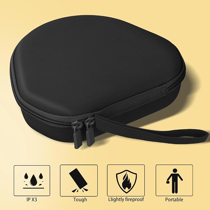 co2CREA Hard Case with Sleep Mode Replacement for Apple AirPods Max 2 / AirPods Max Wireless Over-Ear Headphones (Black Case)
