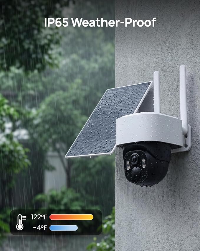 Aurumbach 4G LTE Cellular Solar Security Camera Wireless Outdoor, No WiFi Solar Powered Cameras, 4MP PTZ 360° View, Motion Tracking, Color Night Vision, AI Detection, Built-in eSIM