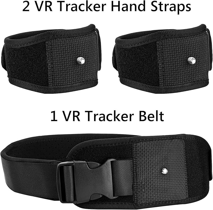 Geekria VR Tracker Waist Belt and Tracker Hand Strap Compatible with HTC Vive System Tracker Adjustable Belt and Hand Straps, Compatible with Waist and Full-Body Tracking in Virtual Reality