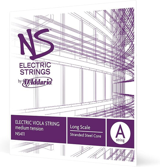 D'Addario NS Electric Viola Single A String, Long Scale, Medium Tension