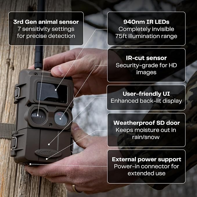 Cuddeback CuddeLink Black Flash (4-Pack) LL-3A (L Series) Cellular Trail Camera, with no-Glow Illumination, Fast ¼ Sec Trigger, 940nm IR LED, for Hunting, Backyard Wildlife & Outdoor Game Monitoring