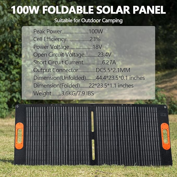 ALLWEI 300W Solar Generator with 100W Solar Panel Included, 256Wh Portable Power Station with AC Outlet USB Port, Solar Powered Battery Generator for Outdoor Camping, Home Backup, Power Outage