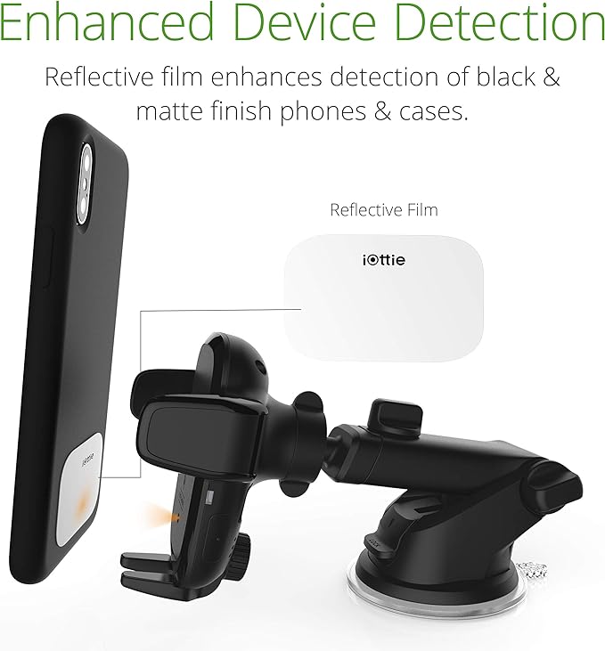 iOttie Auto Sense Qi Wireless Car Charger - Automatic Clamping Dashboard Phone Mount with Wireless Charging for iPhone, Samsung Galaxy, Google Pixel, Huawei, LG, and Other Smartphones