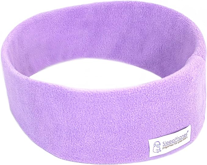 SleepPhones Wireless Sleep Headphones by AcousticSheep V8 | 24-Hour Battery | Original and Most Comfortable Bluetooth Headphones for Sleeping (Large, Quiet Lavender Fleece)
