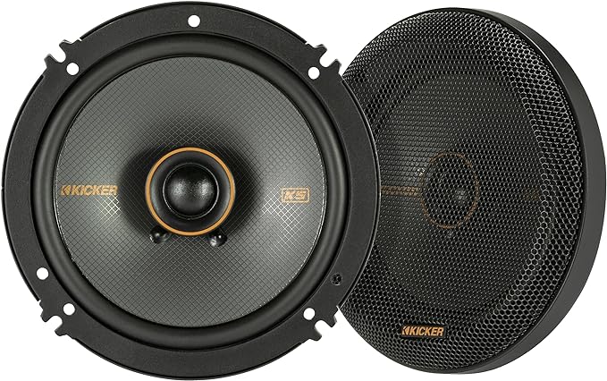 KICKER 51KSC6504 KS-Series 6.5" Coaxial Speakers with .75" tweeters, 4-Ohm, Pair