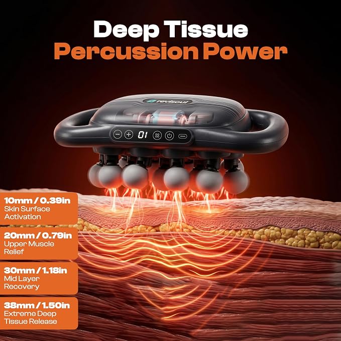 24-Head Massage Gun Set, Deep Tissue Percussion Massager with 9 Modes & 30 Intensities,Quiet Muscle Massage Gun for Back,Shoulders, Legs, Foot, Body Muscle Pain Relief (24 Heads)