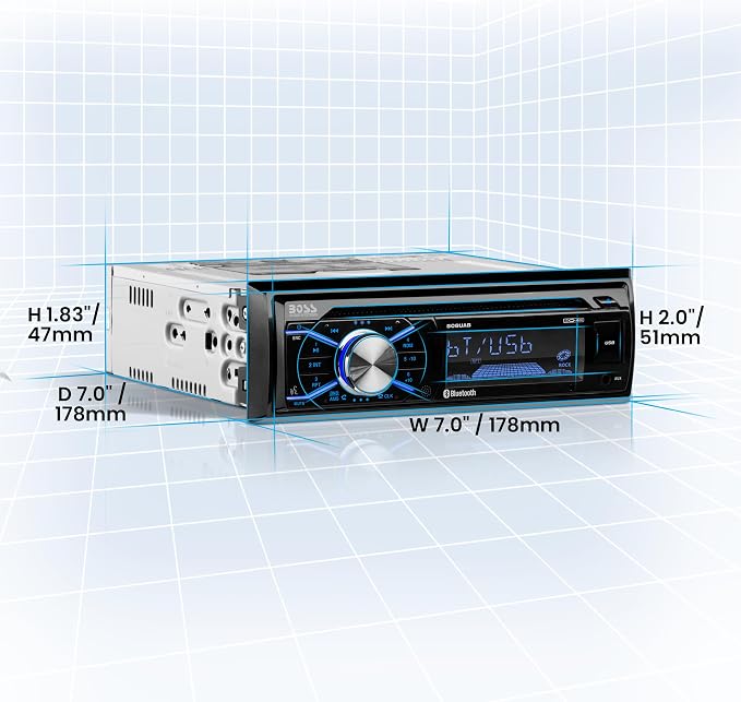 BOSS Audio Systems 508UAB Car Stereo - Single Din, Bluetooth, CD Player, AM/FM Radio Receiver, Aux-in, USB, Built-in Microphone