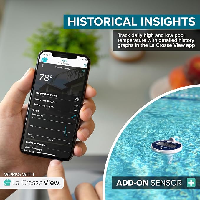 La Crosse Technology LTV-Pool-INT Wireless Digital Pool Thermometer