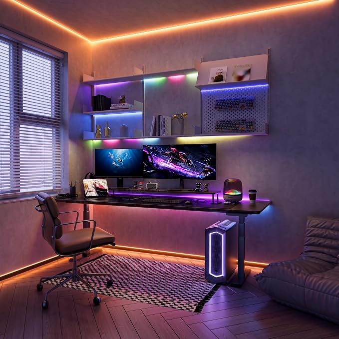 PAUTIX RGB Smart IC COB LED Strip Light Addressable 9.84ft/3m,UL-Listed DC24V Color Chasing Strip Light Multicolor Flexible Tape Lights Kit with Remote,for Cabinets,TV,Bedroom,Party DIY Decoration