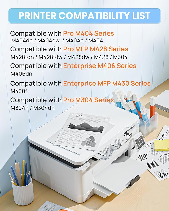 E-Z Ink 58A Toner Cartridge CF258A Compatible Replacement for HP 58A Toner Cartridge Black 58X CF258X to Use with LaserJet Pro Mep M428fdw M428dw M428fdn M404n M404dn M404dw M404 (2 Black, with Chip)