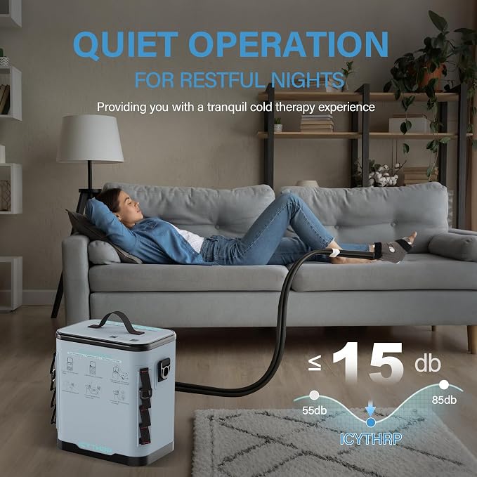 ICYTHRP Ice Machine for Ankle After Surgery, FSA Eligible HSA, Cold Therapy Machine with Programmable Timer, Replacement Recovery System, Cryotherapy Pain Relief with Ankle-Specific Pad