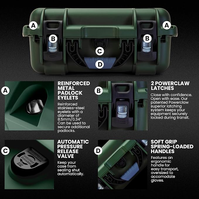 NANUK 915 DJI™ Mini 5 Pro Fly More Combo Plus - Waterproof Hard Case with Drone Foam Insert, Crushproof, Portable Travel Case, Made in Canada - Olive (15.8" x 12.1" x 6.8")