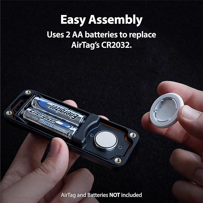 Elevation Lab AirTag 10-Year Extended Battery Case (4 Pack) | Uses AA batteries - 14x more capacity than CR2032 | Waterproof, CR 2032 battery replacement