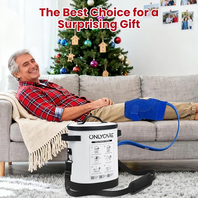 Cold Therapy Machine, Program Timer Ice Machine for Knee After Surgery, Portable Ice Therapy Machine with Quiet Pump, Large Cold Pad for Ankle, Arm Joints, Sports Injuries, Cryotherapy Pain Relief