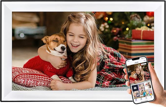 15.6 Inch WiFi Large Digital Picture Frame,1080P FHD IPS Touch Screen Smart Photo Frame with 32GB Storage, Easy Setup to Share Photos or Videos via Free APP （Wedding Gifts）