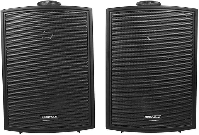Rockville Pair HP5S BK 5.25" Outdoor/Indoor Wall Mount Speakers, 140W RMS/420W Peak, IPX44 Weatherproof, Swivel Brackets, for Patio, Home, or Commercial Use