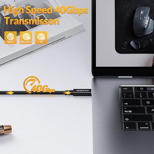 iDsonix [USB-IF Certified] USB 4 Cable 2.6ft Compatible with Thunderbolt 4 Cable Thunderbolt 3 Cable, 40Gbps USB4 Cable 100W Charging,8K or Dual 4K Display,for MacBook Pro, Mac mini, Quest Link, eGPU