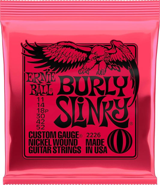 Ernie Ball Burly Slinky Nickel Wound Electric Guitar Strings, 11-52 Gauge (P02226)