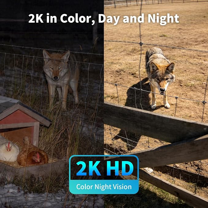 ELYSOO 2 Pack 4G LTE Cellular Security Cameras, Solar Powered Outdoor Camera No WiFi Needed for Farm&Ranch, 2K Night Vision, 360° View, Built in SIM Card(Support Verizon/AT&T/T-Mobile) - White